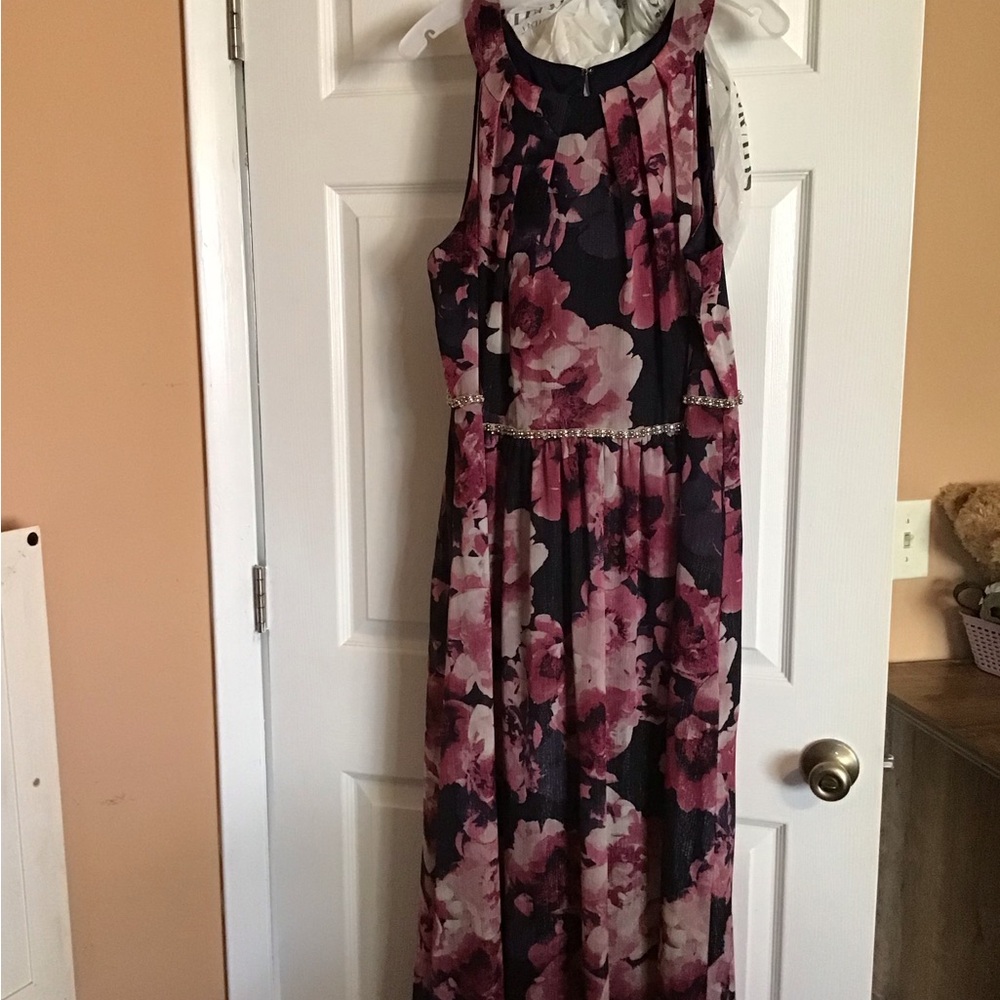 Dark Blue, multi pink Mother of the Bride Dress